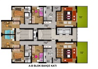 A-B TİPİ BAHÇELİ 3+1 DAİRE PLANI